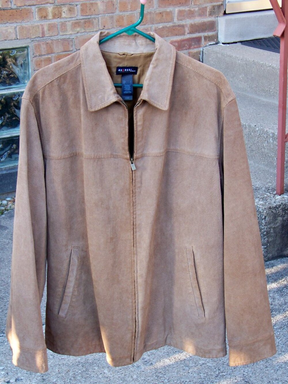 Axcess Men's Light Brown Suede Jacket, Size L
